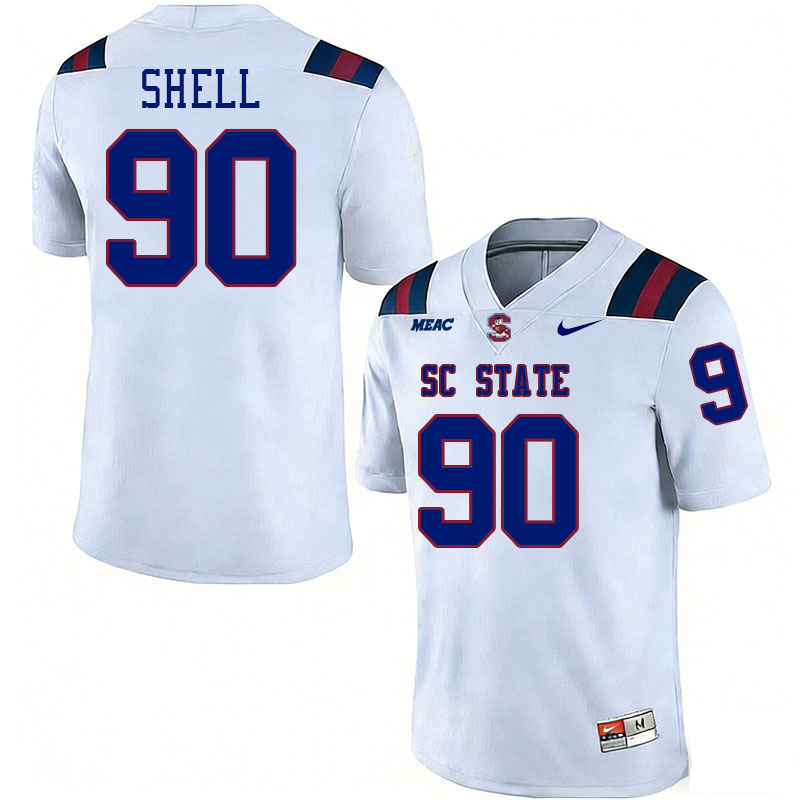 South Carolina State Bulldogs #90 Donnie Shell College Football Jerseys,Uniforms Stitched-White